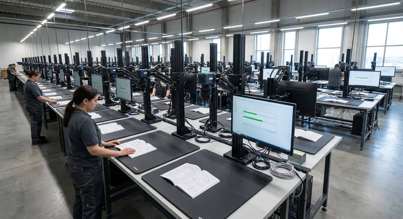 50-station scanning center with overhead cameras