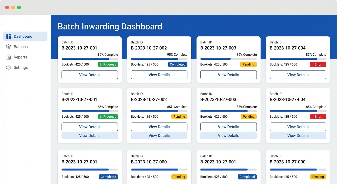 Batch tracking dashboard
