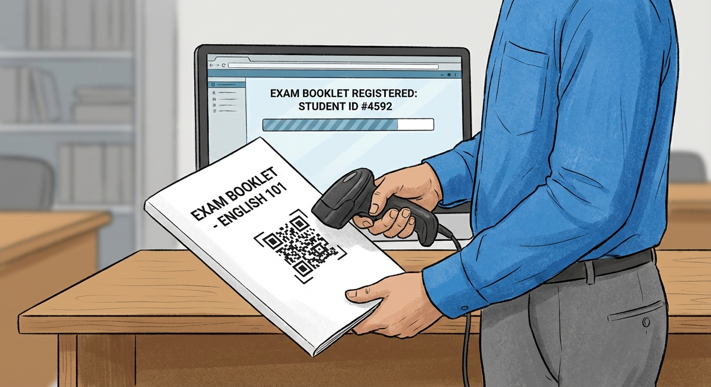 QR code scanning for booklet registration