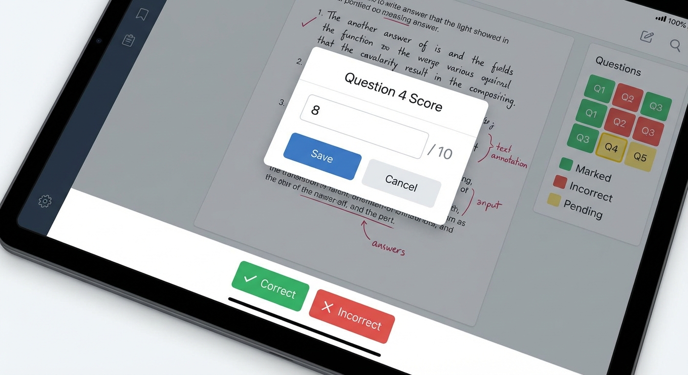 Marking tools and question grid